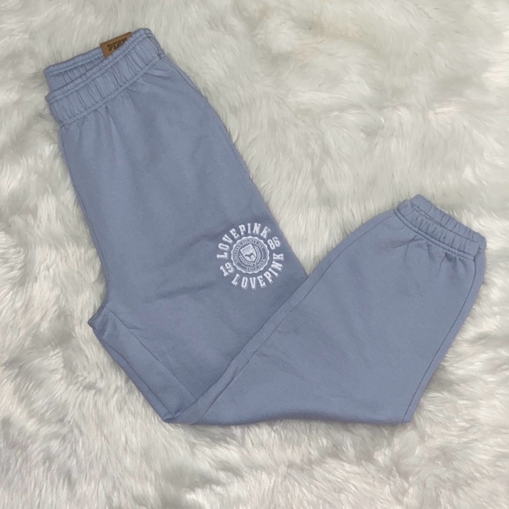 PINK Victoria's Secret Everyday Lounge Campus Sweatpants Blue Fog